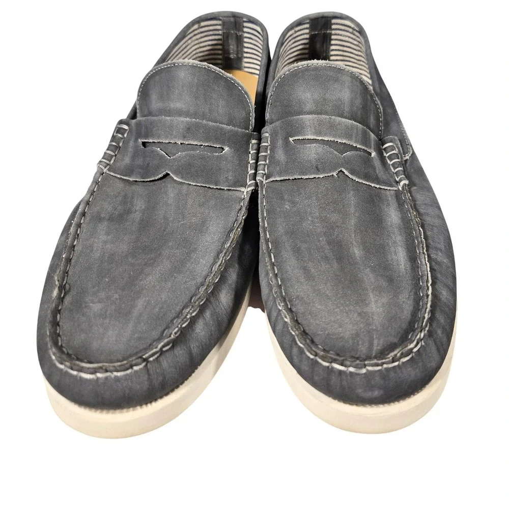 Packard‎ Mens Blue Leather Penny Loafers Made in Italy Size 45 Slip On Shoes